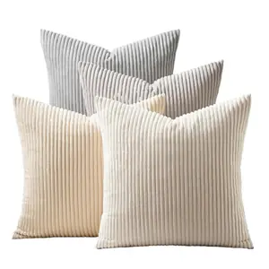 4 Packs Neutral Decorative Throw Pillows Covers 18x18 Inch for Living Room Couch Bed Sofa