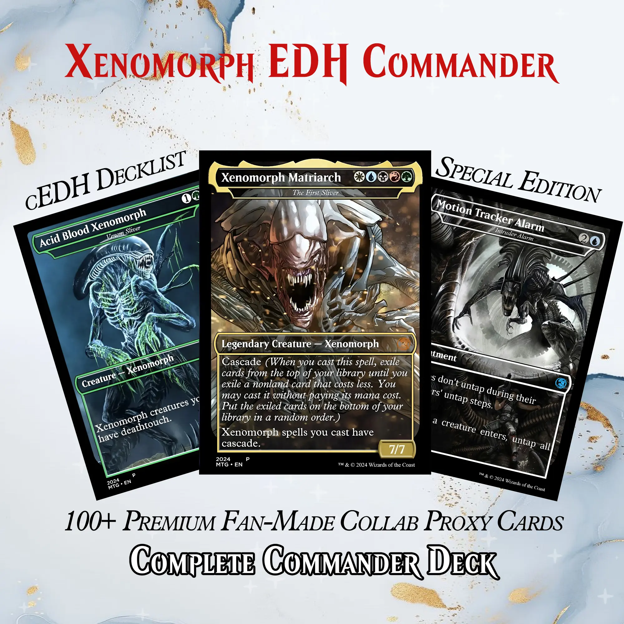 ALIEN COMMANDER MTG PROXY DECK  PREMIUM COLLECTOR SET (113 CARDS + DICE  SET + PLAYMAT + VELVET BAG + DISPLAY BOX + COLLECTOR BOX) | DECKGALAXY -  TikTok Shop