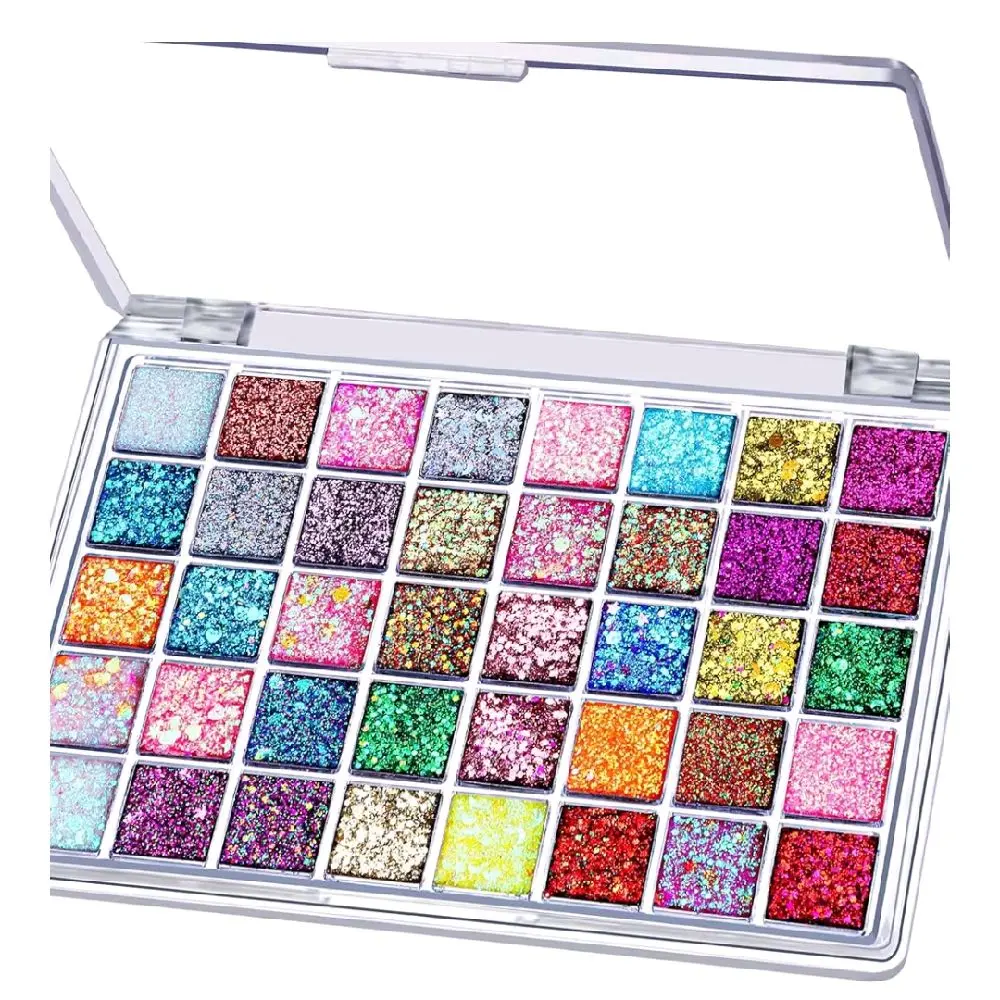 40 Colors Face Glitter, Face Paint Glitter Gel - Face Glitter for Women Girls Kids, No Glue Needed, Multi-Purpose Glitter Makeup for Hair Face Body Halloween Rave Carnival