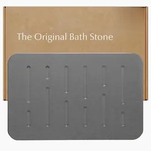 Premium Natural Diatomaceous Earth Stone Bath Mat, Non Slip Base Super Absorbent Fast Quick Dry Modern Shower Floor Rug for Home Bathroom