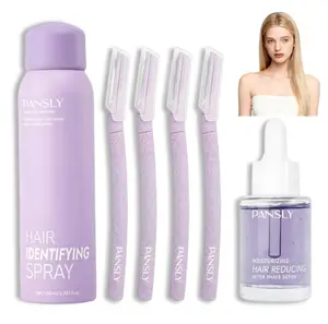 Hair Identifier Spray Set, Skin-Safe Facial Hair Highlight For Precise Shaving, Exfoliating And Skin Care Spray For Both Women And Men, Including 4 Razors For Face And Hair Shaving.