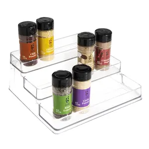 SIMPLEMADE 3-Tier Spice Rack Organizer - Versatile Storage Shelf for Kitchen, Bathroom, Bedroom & Office, Set of 1, Clear