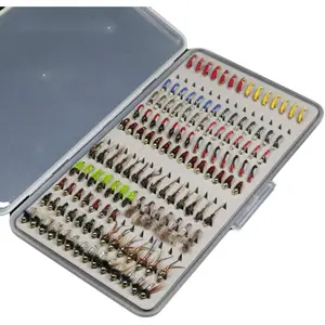 133pcs/Set Ultra-Thin Portable Nymph Scud Midge Flies Kit Assortment with Box Trout Fishing Fly Lures
