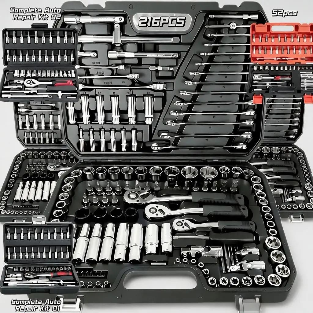 Professional Tool Set 45/52/216Pcs‌ – Portable Multi-Functional Toolbox, Home and Car Repair Kit for Enthusiasts and Professionals, Gift for Friends, Local Shipping