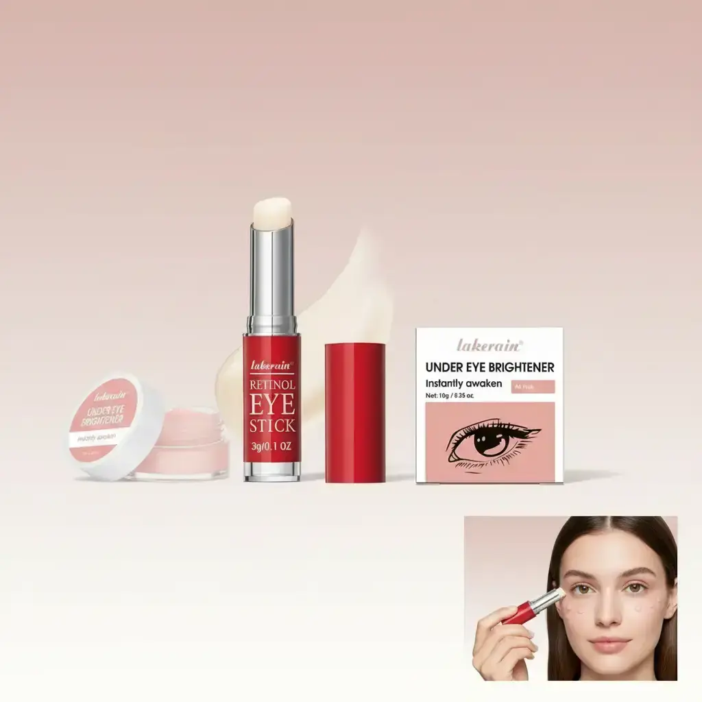 Lakerain Retinol Eye Stick & Lightening Eye Cream Bundle, 3g Eye Care Stick and 10g Eye Cream for Moisturizing, Dark Circle Soothing, Daily Eye Care