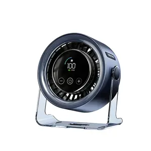 USB Desk Fan for Bedroom 100 Speeds Digital Display Quiet Table Fan Small Rechargeable Battery Desktop Fans for Bedroom Home Office Compact Portable