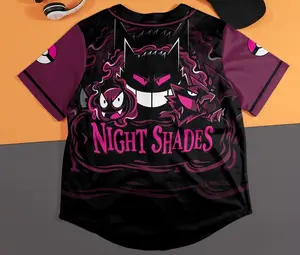 Gengar Baseball Jersey Shirt, Cute Gengar Anime Shirt, Funny Graphic Jersey, Unisex Baseball Shirt, Anime Streetwear, Birthday Gift