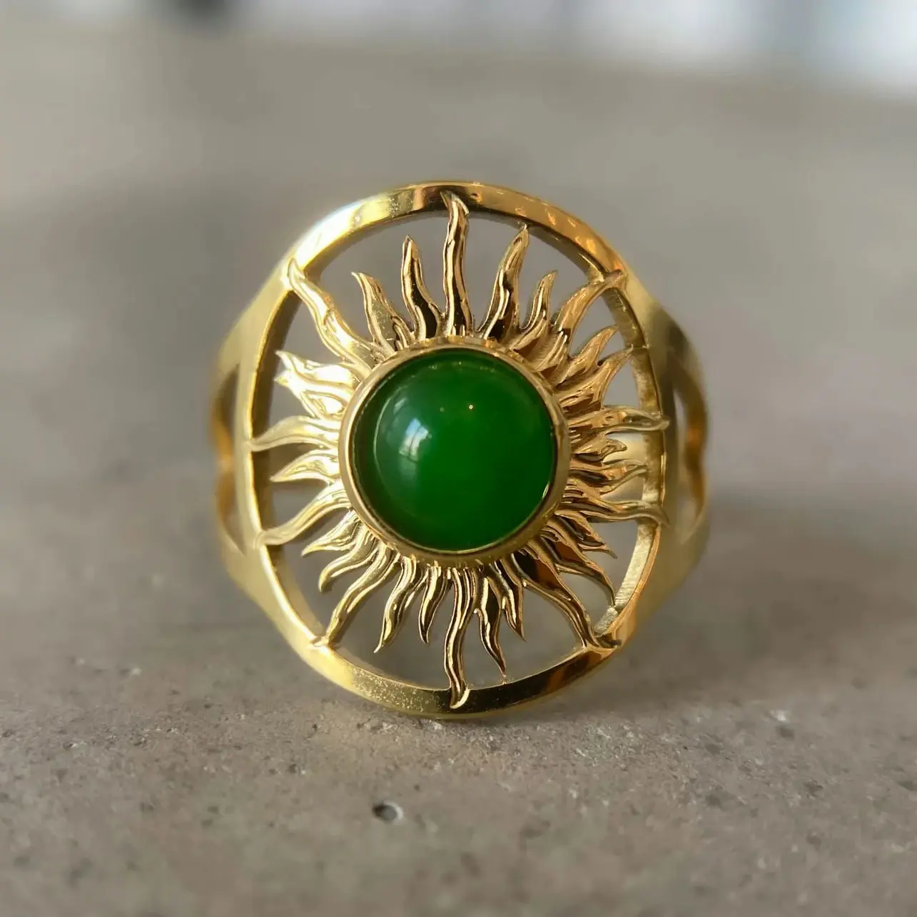 Bohemian Style Sun Ring, Openwork Starry Sky Theme Ring, Starry Sky Inspired Ring