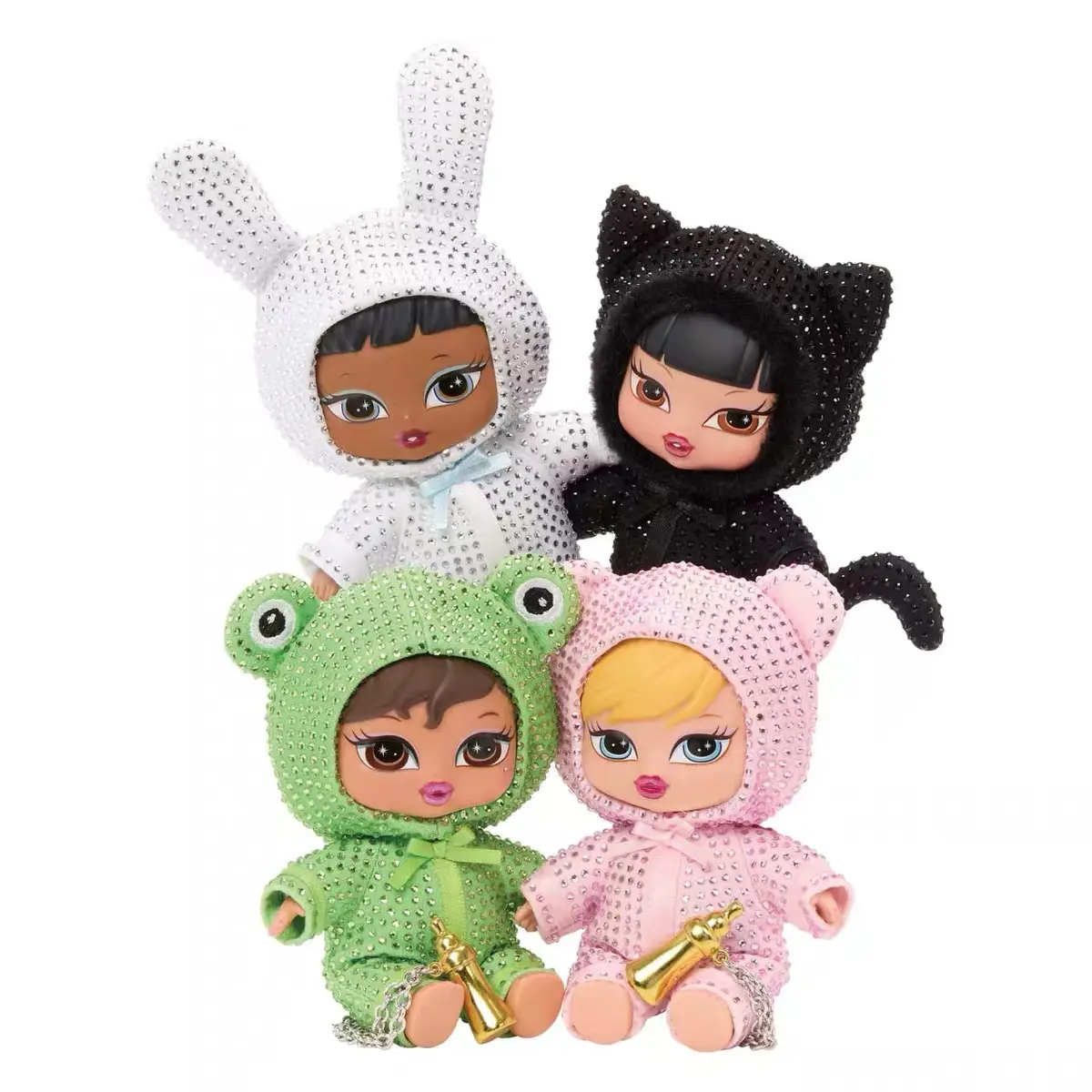 【Pre-sale Early August】Bratziez Blind Box Plush Keychain - Series 2, Y2K Bratz Baby Figure Bag Charm, Vinyl Face Surprise Collectible Art Toy for Girls, Teens & Collectors, Cute Animal Onesie