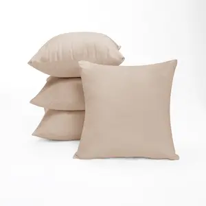 Deconovo Velvet Cushion Covers, Set of 4, Solid Design with Hidden Zipper, Ideal for Living Room Sofa and Bench