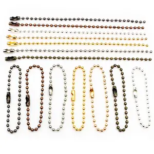 100pcs Iron 2mm Ball Bead Chains 11cm Long KeyRing Chain Label Hand Tag Connector Bulk Keychain DIY Jewelry Making Accessories