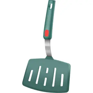 Silicone Wide Slotted Spatula Turner for Nonstick Cookware Pans-Pancake, Omelette & Egg Spatula, 600°F Heat-Resistant (Green)
