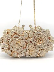 Elegant Crystal Evening Handbag, Luxury Women's Purse, Fashion Lipstick & Perfume Bag, Handmade Metal Diamond Bag for Parties