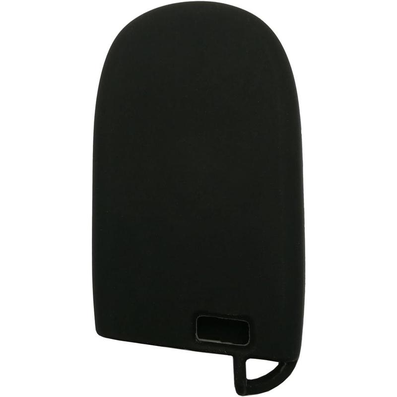 Keyless Entry Remote Key Fob Cover Skin Protective Silicone Rubber key Jacket Protector for Jeep Grand Cherokee Dodge Challenger Charger Dart Durango Journey Chrysler 300 Key Holder (Black)
