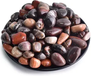 Polished Petrified Wood Crystals - 72 Pcs, 0.5" 10 oz Handpicked Natural Tumbled Gemstones Rocks, Pebbles for Reiki, Chakra, Healing Home Decor