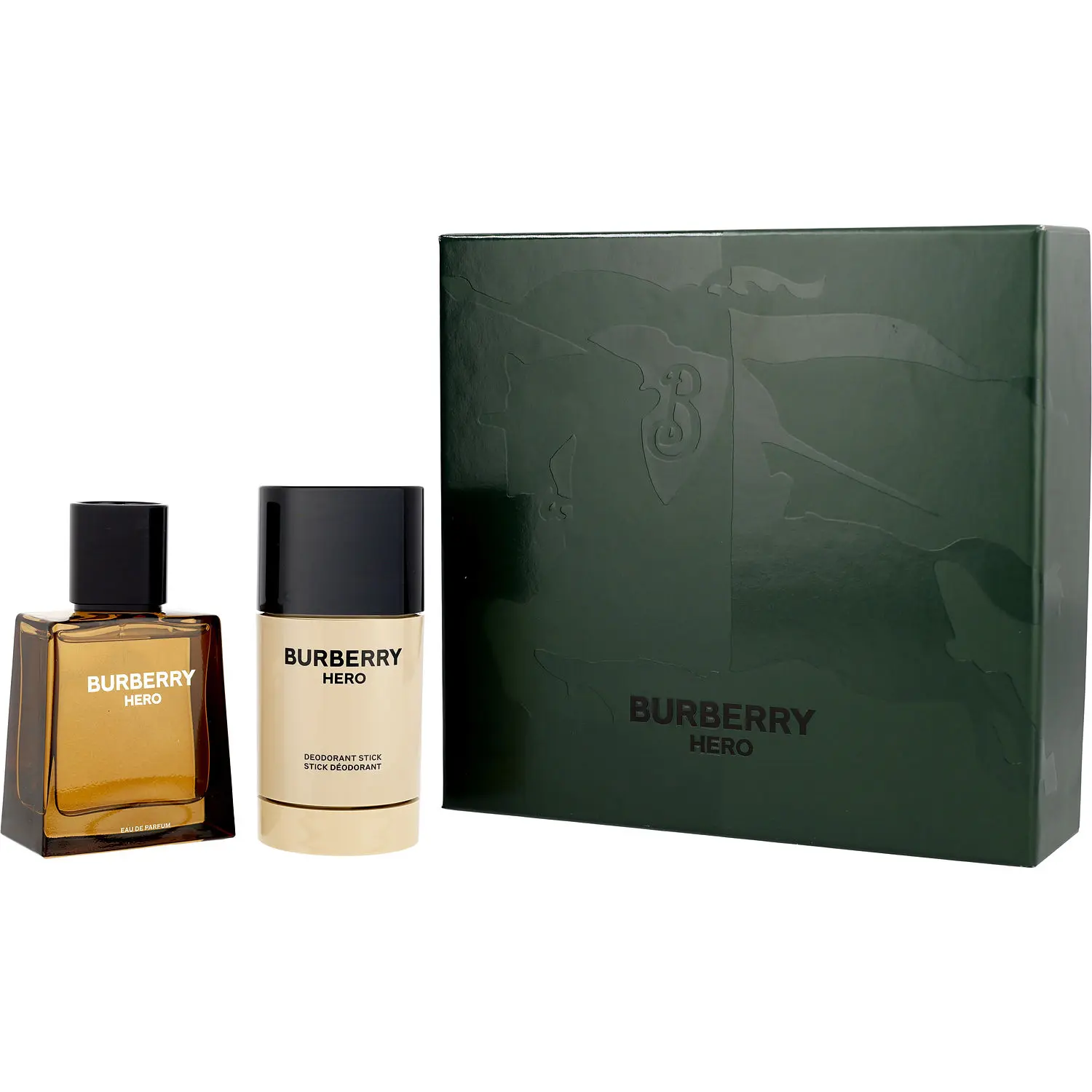 Burberry Hero Set-Eau De Parfum Spray 1.6 Oz & Deodorant Stick 2.5 Oz For Men