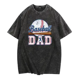 Nostalgic Washed Baseball Dad T Shirt Celebrating Loving Fathers