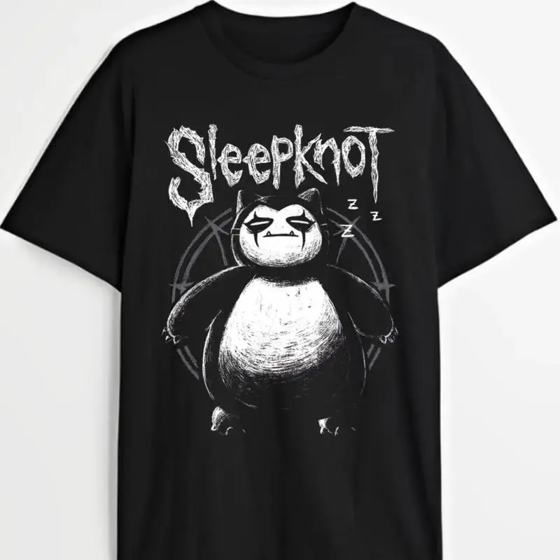 Pocket Monsters Snorlax Sleepknot T‑Shirt & Sweatshirt, Cute Anime Graphic Casual Unisex Short‑Sleeve Tee & Pullover Top