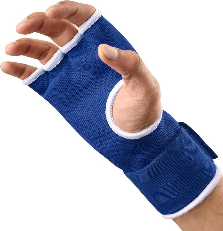 FISTRAGE Boxing Hand Wraps Inner Gloves for MMA & Kickboxing - Gel-Padded V-Foam, Elasticated Padded Cotton Bandage, Long Lasting Velcro Closure, Supportive Fit