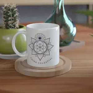 Sacred Geometry Lotus | Think Celestial Minimalist Mug — 11oz Accent Drinkware