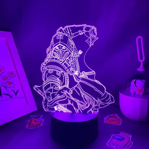 Mortal Kombat Scorpion 3D LED Gaming Night Light with Color Changing RGB Light - Kids Bedroom Night Light Bedside Decor