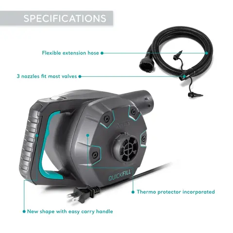Intex Quick Fill 120 Volt AC Electric 38.9 CFM Inflatable Float & Air Bed Pump