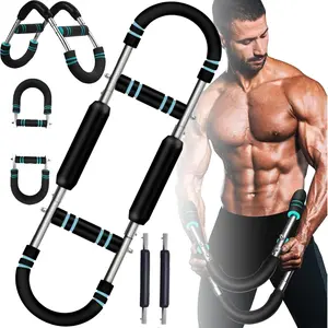 Arm Chest Trainer – Adjustable Resistance Bar (60-110lbs), Portable Home Workout Equipment for Triceps, Biceps & Forearms Strength Training, Fitness Exercise Tool for Men & Women