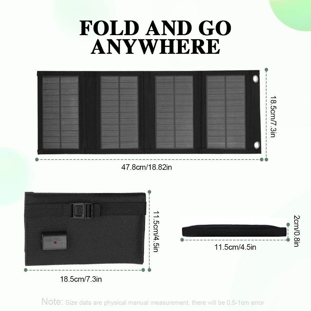 Portable Foldable Folding Solar Panel Monocrystalline Solar Panels Usb 24V Charger Outdoor Camping Waterproof