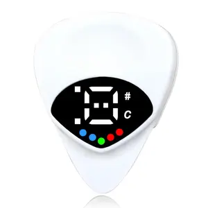 2-in-1 Guitar Pick Tuner | Clear LED Display for Precise and Intuitive Tuning. Mini pick design for easy portability. Compatible with acoustic and electric guitars—essential for playing and singing