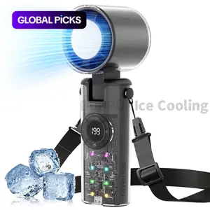 Portable Handheld Turbo Fan, USB-C Rechargeable with LED Display/135° Foldable/199 Speed, 5 IN 1 High Speed Hand Fan for Summer, Concerts & Outdoor Use(Refrigeration type and Normal type) Handheld Cooling Fan #GLOBAL PICKS