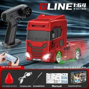 1:64 Scale Remote Control Drift Truck Toy, Realistic Technology Design, Four-Wheel Drive, Light-Up Features, Perfect Gift for Boys