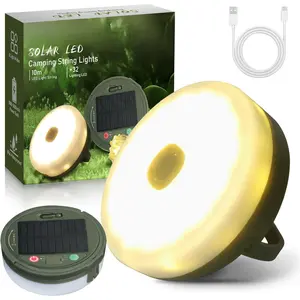 4 in 1 Camp Light Camping String Lights with 8 Modes Rechargeable  Retractable String Lights Your  Outdoor Companion (Solar LED+Type C, WarmWhite+Multicolor, 32.8FT)