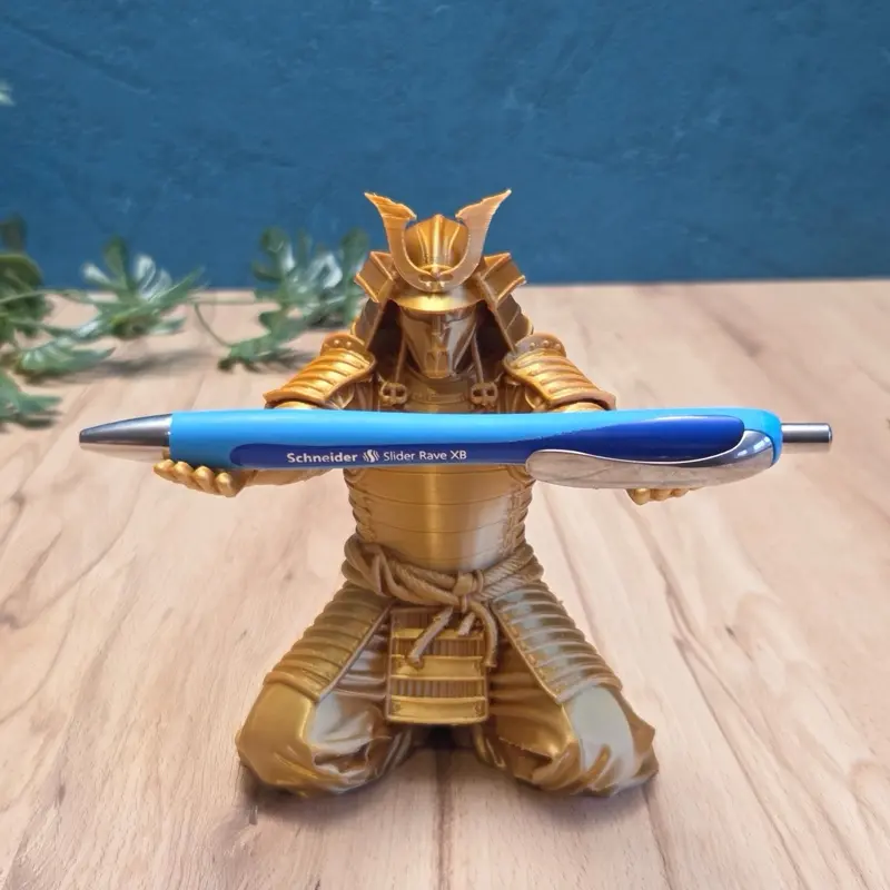 3D Printed Samurai Pen Holder - Freestanding 3D Printer-Made Office Desk Organizer, Compact Secure-Hold Office Stationery Accessory, Fits Any Desk, Ideal for Hobbyists, Enhances Workflow