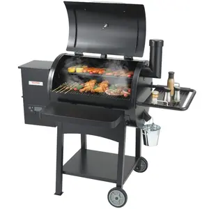 VEVOR 53 inch Portable Charcoal Grill, Propane Gas Grills with Cover and Cart, Heavy Duty Iron BBQ Grill, Mini Tabletop Smoker for Outdoor Cooking, Barbecue Camping, Picnic, Patio, and Backyard, Black
