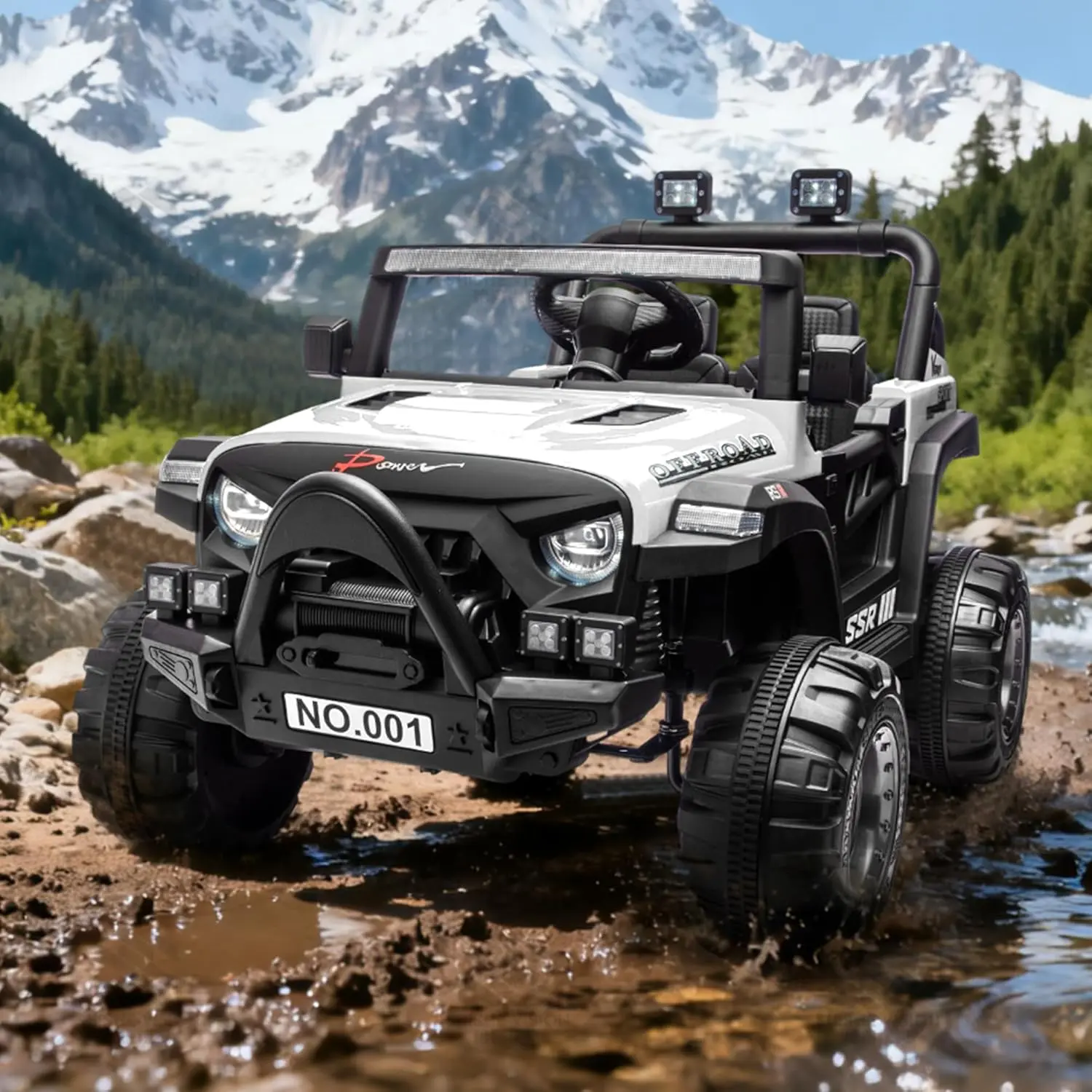 Garvee 12V Electric Ride-On Car for Kids – Parent Remote Control, Spring Suspension, wireless Music, LED Lights, Horn, 3 Adjustable Speeds up to 4.1MPH, Battery Powered Truck Toy for Toddlers Ages 3-8