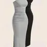 【Black Friday】Women's Plain Ruched Split-Hem Knitted Bodycon Strapless Sleeveless Tube Dress, Casual Bandeau Dress for Daily Outdoor Wear, Sundresses, Summer Women's Dresses, Casual Dress Style