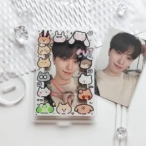3 Inch Cute Card Sleeves Photocard Display Stand Picture Frame Mini Photo Album Kpop Photo Card Holder Desktop Decoration 포카 홀더