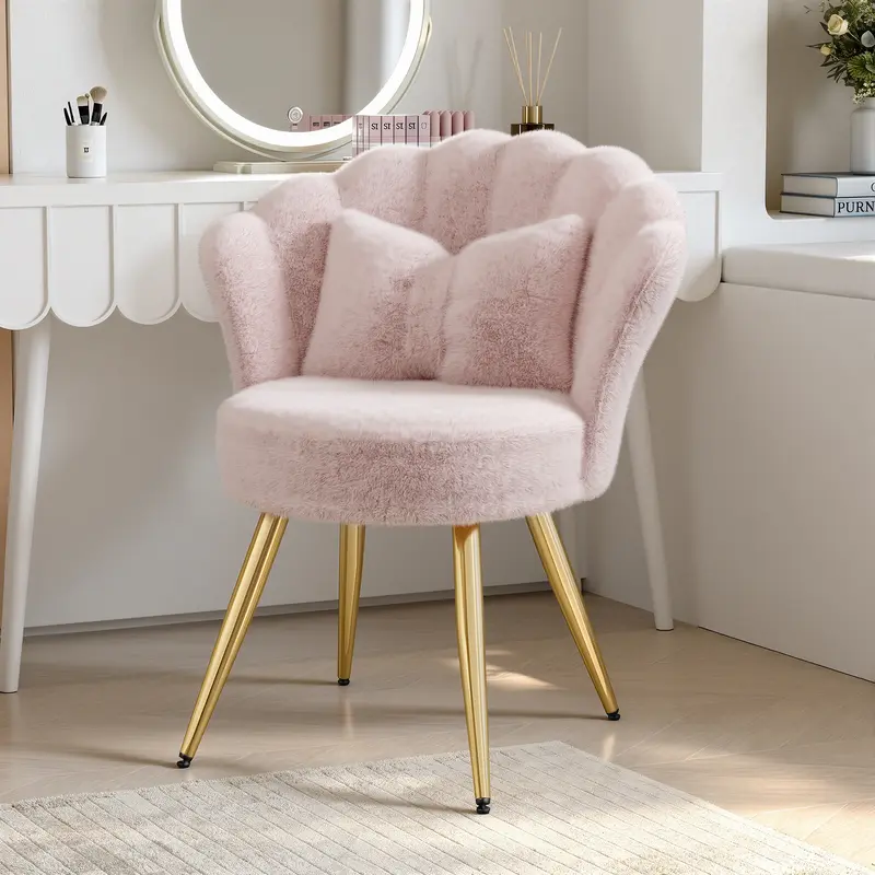 pink and gold vanity chair - TikTok Shop