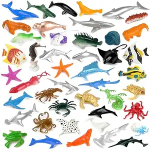 46 Pack Mini Ocean Animal Toys – Realistic Vinyl Sea Creature Figures for Kids, Educational Underwater Animal Set for Bath Time, Party Favors, Cake Toppers & Classroom Rewards