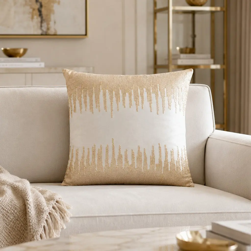 Sayra Ivory Gold Pillow