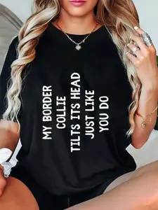 100% Cotton Border Collie Funny Dog Lover Gift Cute Women Men T-Shirt