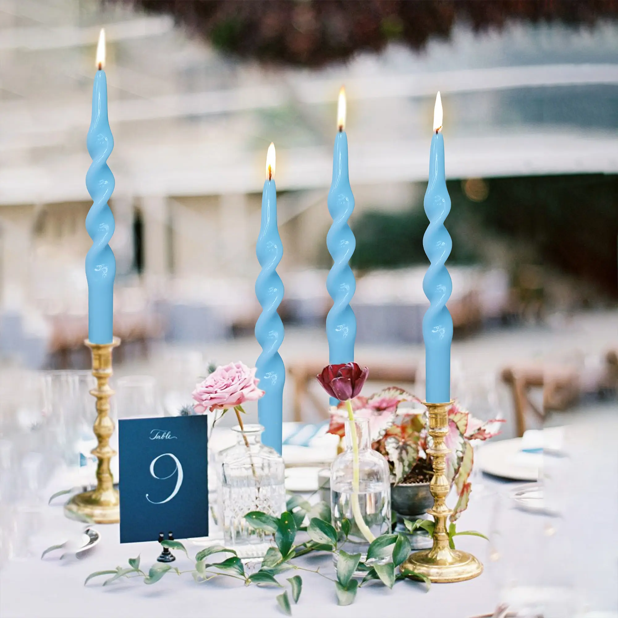 Spiral Taper Candle Twisted Candle 10 Inch Long Tapered Wax Candle Colored Candle Sticks Colorful Twisting Candles for Wedding Home Dinner Party Women Gifts, 6 Pack