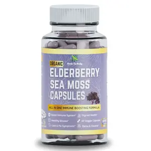 Herb To Body Elderberry Sea Moss Capsules | 60 Capsules | Vegan | Wildcrafted