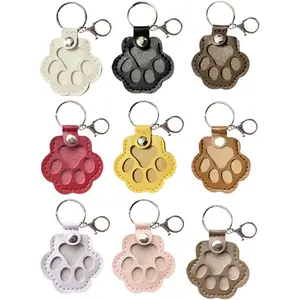 Dog Fur Storage Keychain, Cute Leather Paw Keychain Pet Hair Keepsake Keyring, Unique Memorial Collection Key Chain, Pet Memorial Gifts for Bag Purse Paw Charm Key Holder