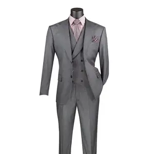 Classique Collection: Charcoal 3 Piece Solid Color Single Breasted Modern Fit Suit