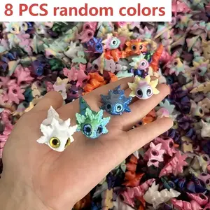 8pcs 3D Printed Cute Axolotls, Colorful Desktop & Home Decor Ornament, Mixed Colors, Fun Expressions, Perfect Holiday Gift, Halloween, Christmas, Thanksgiving