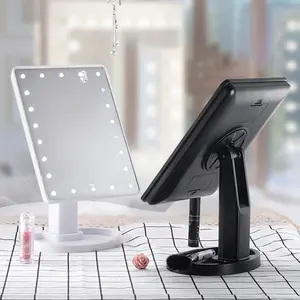 Adjustable Brightness Touch Screen Lighted Makeup Mirror - Battery-Powered Portable Vanity Mirror with Polished Finish & Durable Plastic Design for Home Travel Beauty Routine, Batterypowered Operation