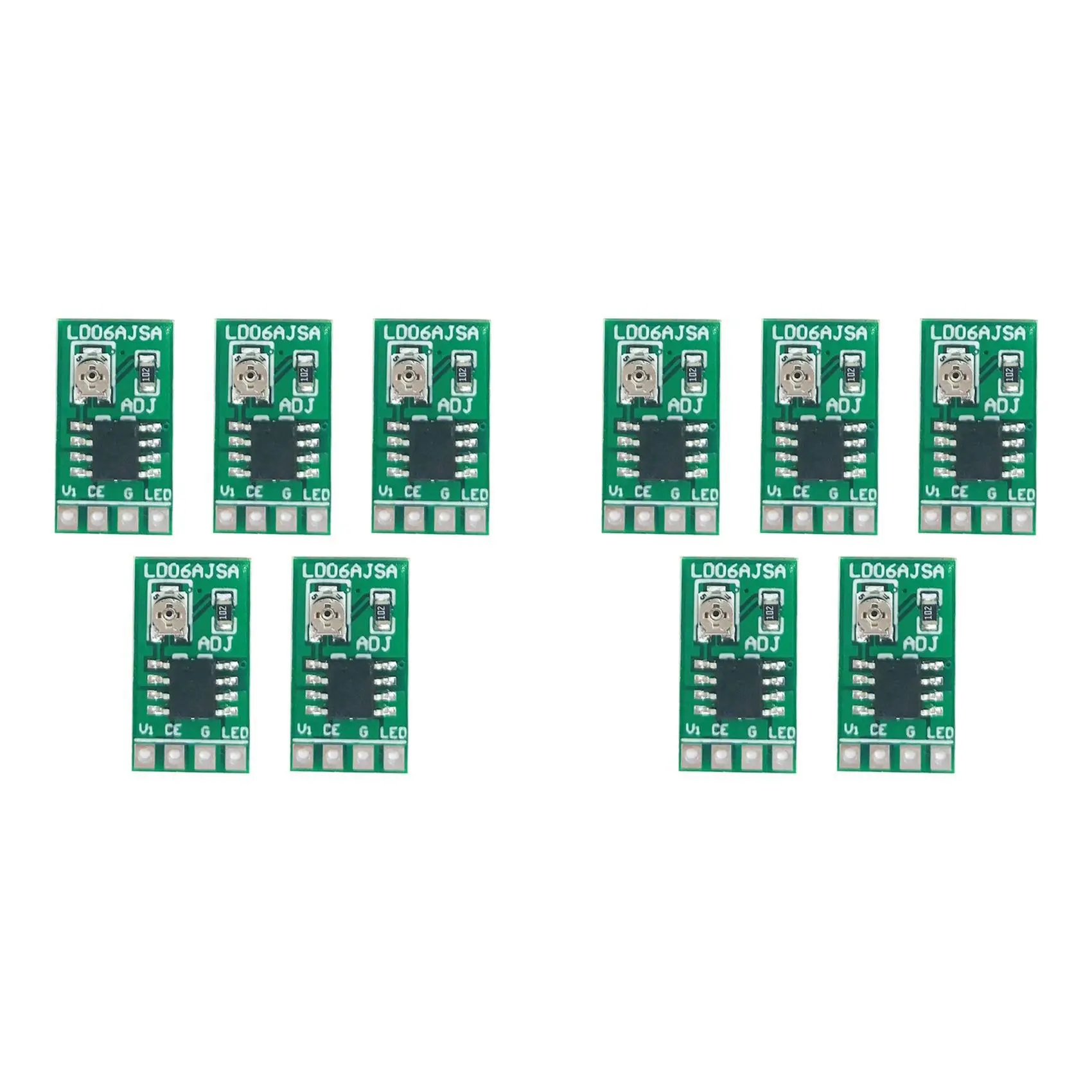 QYKF 10 Pack Adjustable Constant Current LED Driver Module, 30-1500MA PWM Control Board, DC 3.3V/3.7V/4.2V/5V Power Supply Board
