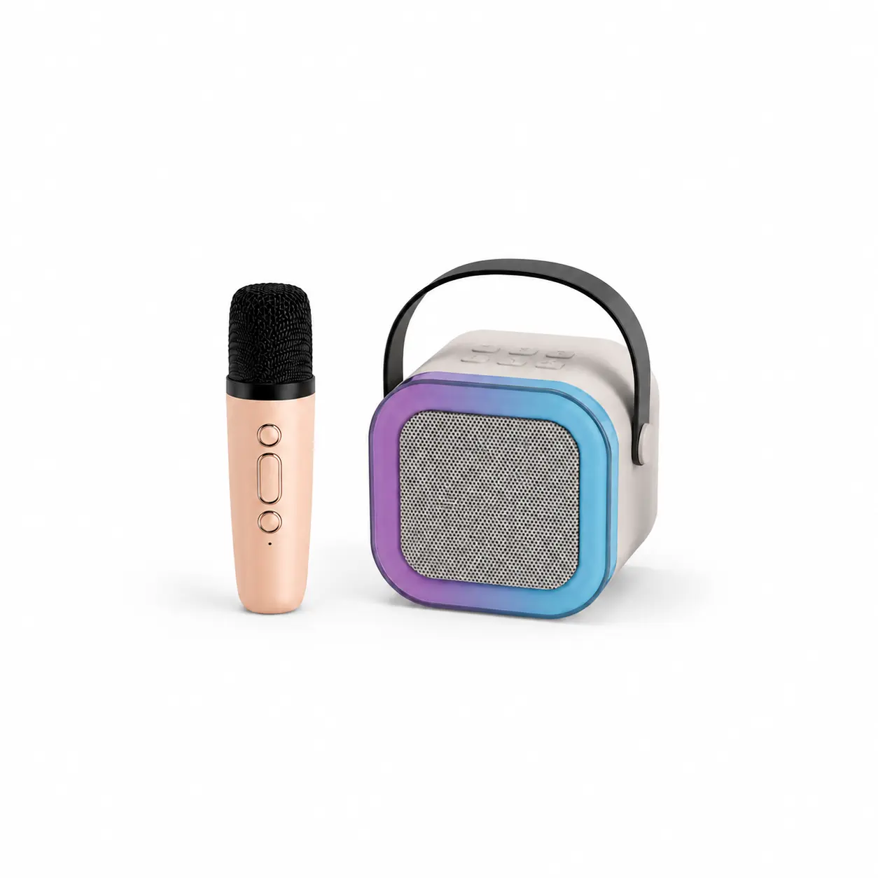 Mini Portable Bluetooth Karaoke Speaker with Wireless Microphone Audio Compact