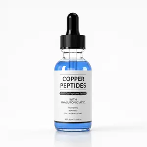 GHK Cu Peptide Serum – Copper Peptide for Tightening Collagen Boosting & Hydrating with Hyaluronic Acid – Vegan Cruelty-Free Anti-Aging Treatment - Hydrate, Lightweight